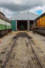 Locomotives outside the barn